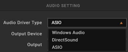 Screenshot of BIAS FX 2 audio driver settings