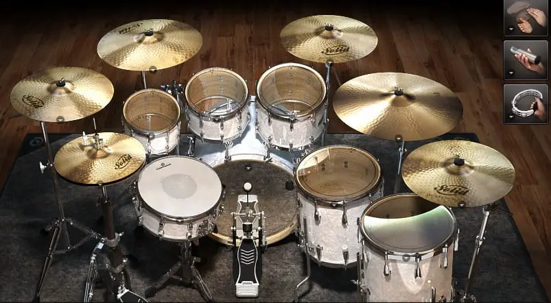 Screenshot of the drums display from EZDrummer 2