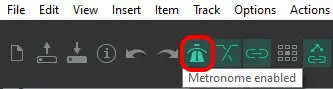 Screenshot of the metronome button in Reaper