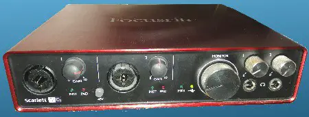 Photo of a Focusrite Scarlett 6i6 audio interface