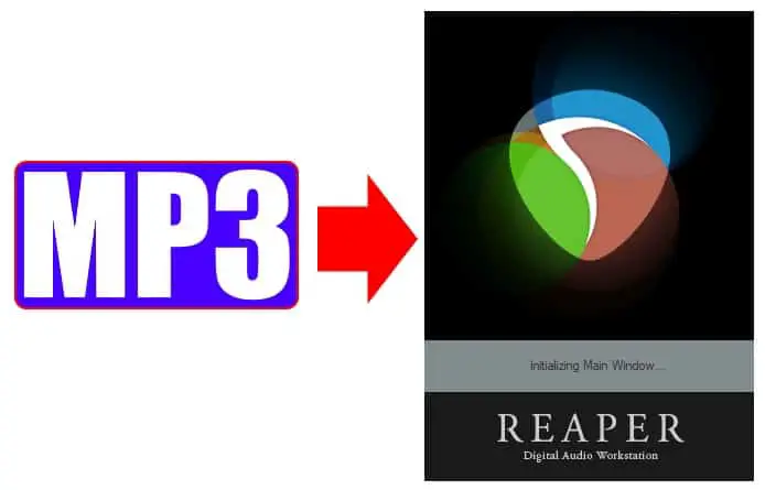 Diagram illustrating importing an mp3 file into Reaper