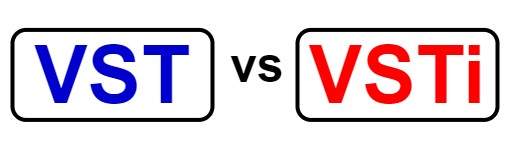 Stylized text saying VST vs VSTi