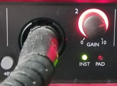 Photo of a clipping audio interface input