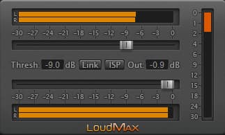 Screenshot of a limiter plugin from a DAW