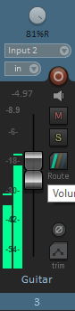 Screenshot of a channel strip in a DAW