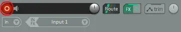Screenshot of the record enable button for a track in Reaper