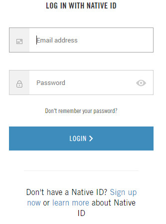 Screenshot of the login screen for the Native Access application from Native Instruments running on Windows