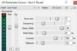 Screenshot of the ReaVerbate plugin in Reaper