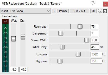 Screenshot of the ReaVerbate plugin in Reaper