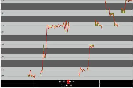 Screenshot of a pitch correction plugin running inside Reaper