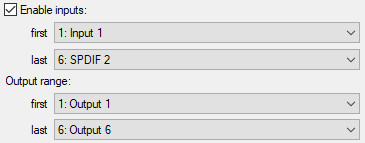 Screenshot of the inputs and outputs settings in the audio device settings in Reaper